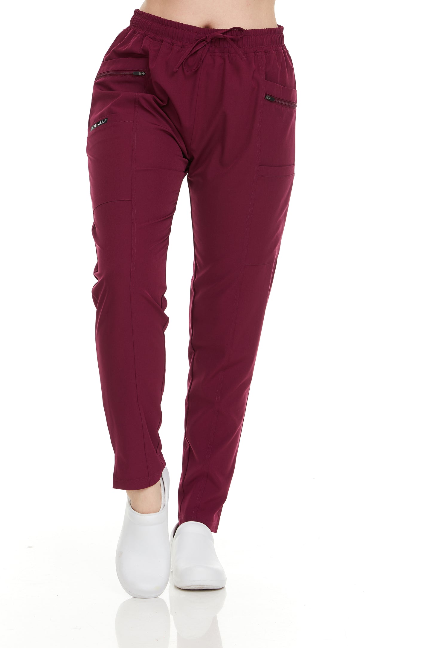 HEAL+WEAR Women’s Medical Scrub Pants – Slim Fit Straight-Leg Design with Multiple Functional Zipper Pockets, Drawstring Waist, 4-Way Stretch, Wrinkle-Resistant – Ideal for Work & Healthcare Uniforms