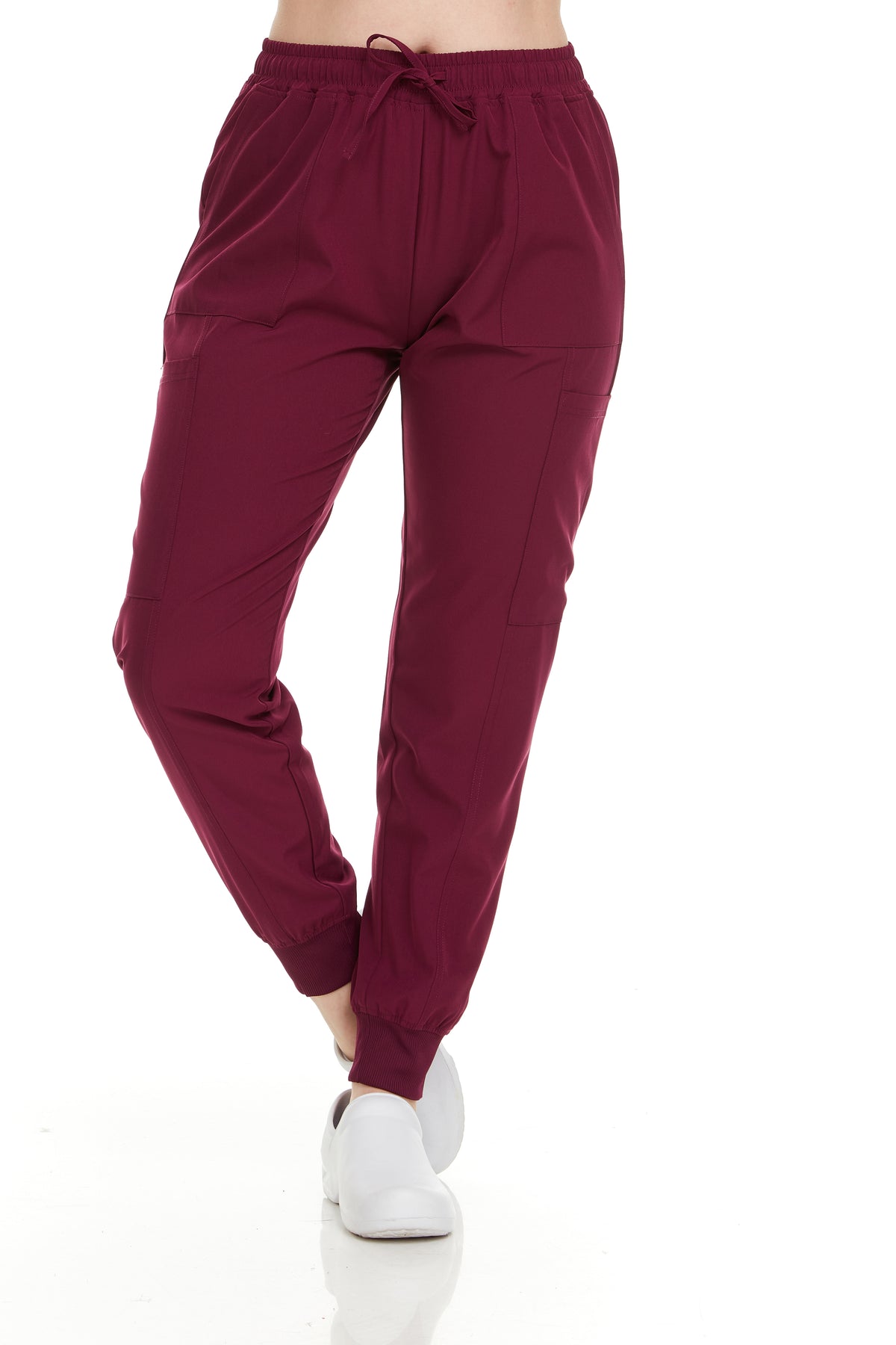 HEAL+WEAR Women’s Cargo Scrub Jogger Pants – 4-Way Stretch, Elastic Waist, 6 Pockets, Wrinkle-Resistant