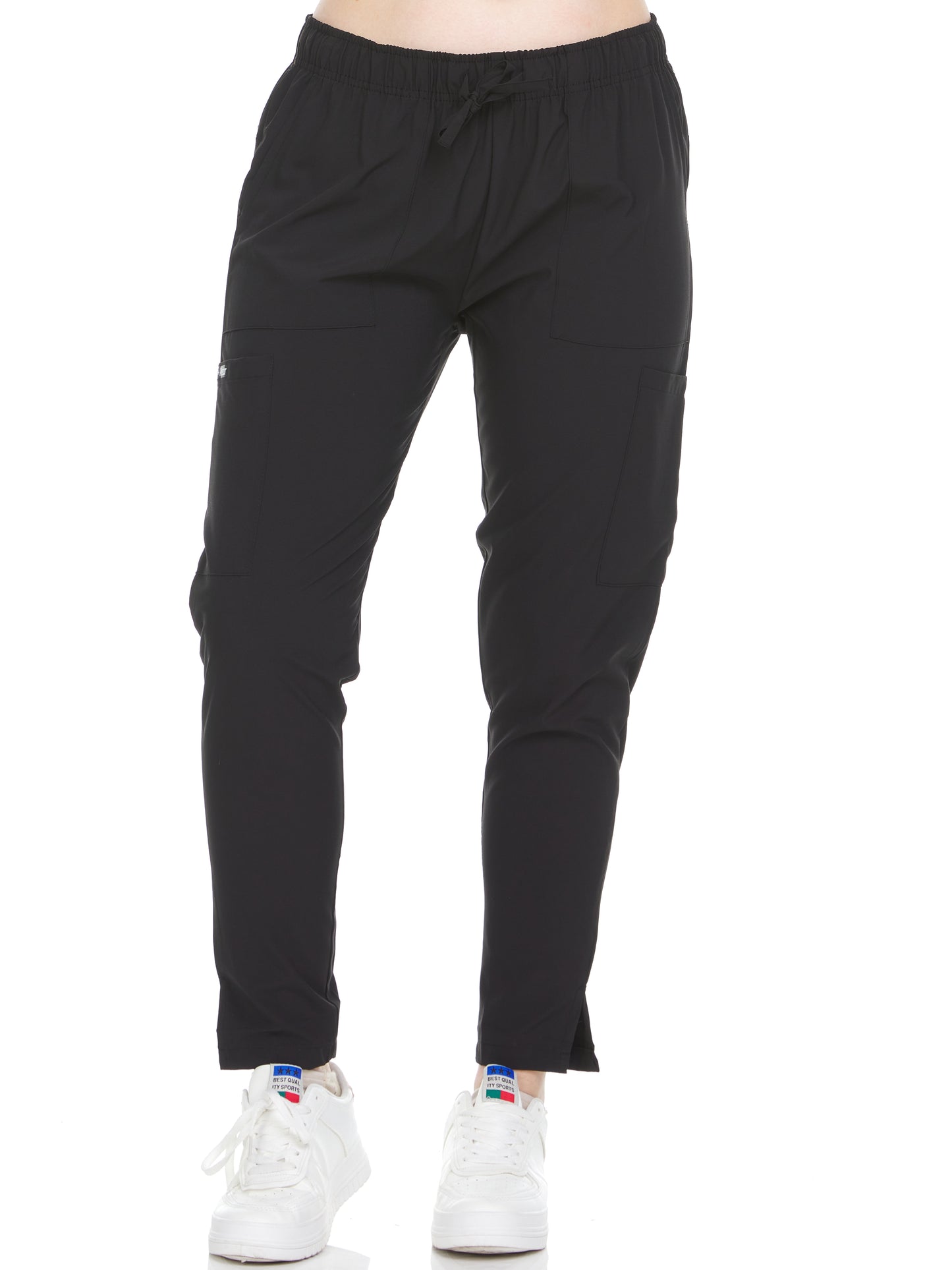 HEAL+WEAR Women’s Tapered Scrub Pants – 4-Way Stretch - Stretch Slim Fit Medical Uniform Bottoms with Pockets, Soft Lightweight Workwear for Nurses & Healthcare
