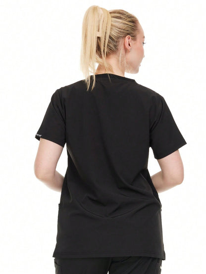 Modern Women's V-Neck Scrub Top – Breathable 4-Way Stretch With Multi-Pocket Utility Design