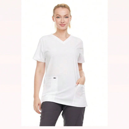 Modern Women's V-Neck Scrub Top – Breathable 4-Way Stretch With Multi-Pocket Utility Design