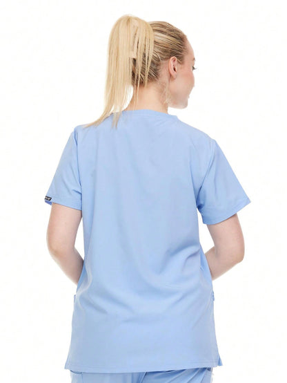 Modern Women's V-Neck Scrub Top – Breathable 4-Way Stretch With Multi-Pocket Utility Design