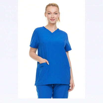 Modern Women's V-Neck Scrub Top – Breathable 4-Way Stretch With Multi-Pocket Utility Design