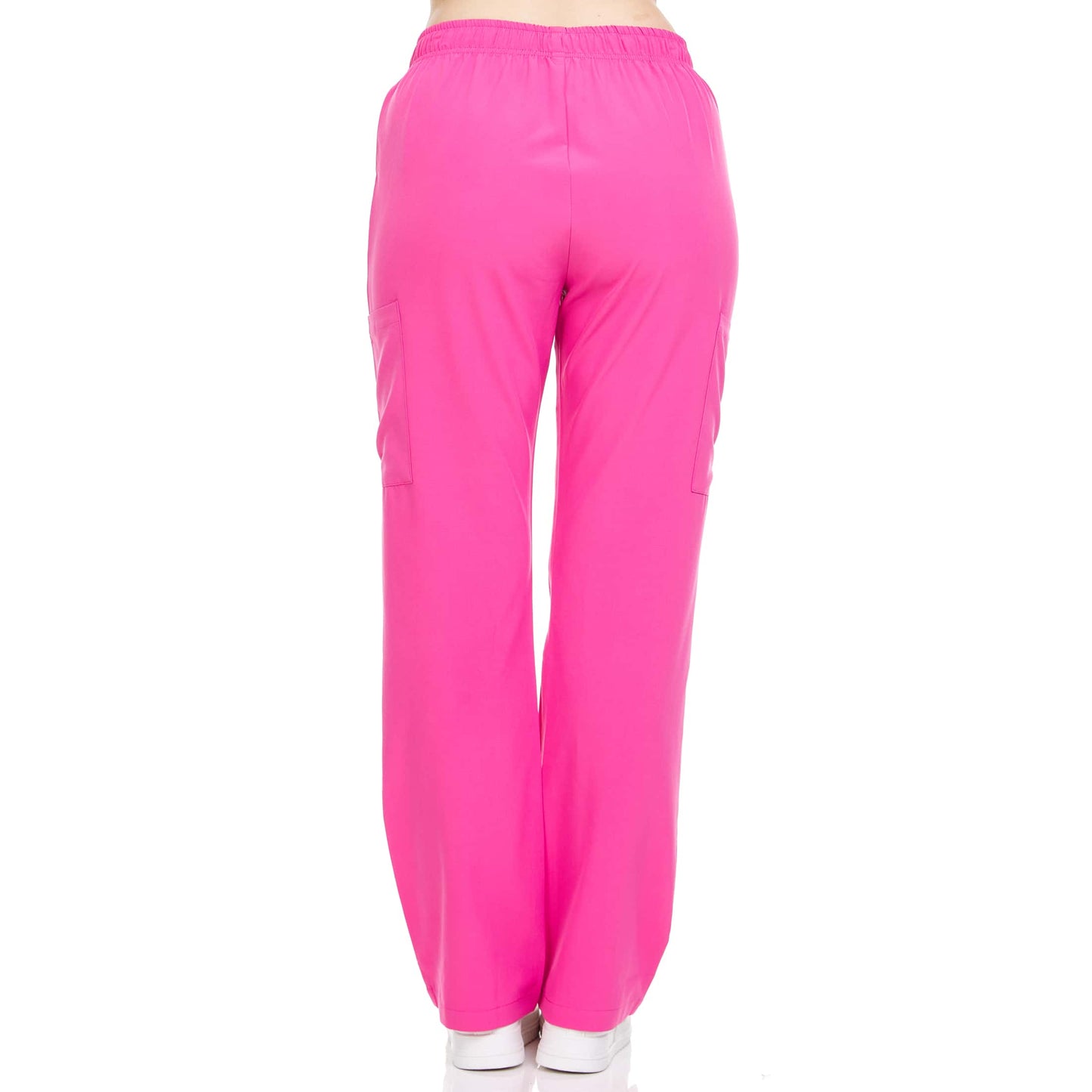 Heal+Wear Women's Straight-Leg Scrub Pants – 4 Pockets, Elastic Drawstring Waist, 4-Way Stretch, Wrinkle-Resistant Uniform Bottoms