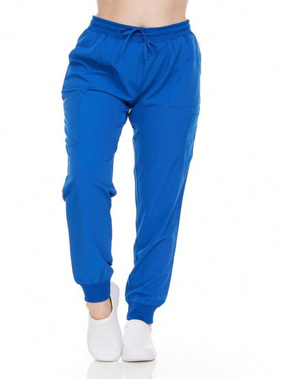 HEAL+WEAR Women's Jogger Scrub Pants - Stretch Waistband Medical Uniform Bottoms with 6 Handy Pockets for Nursing, Spa & Clinical Workwear