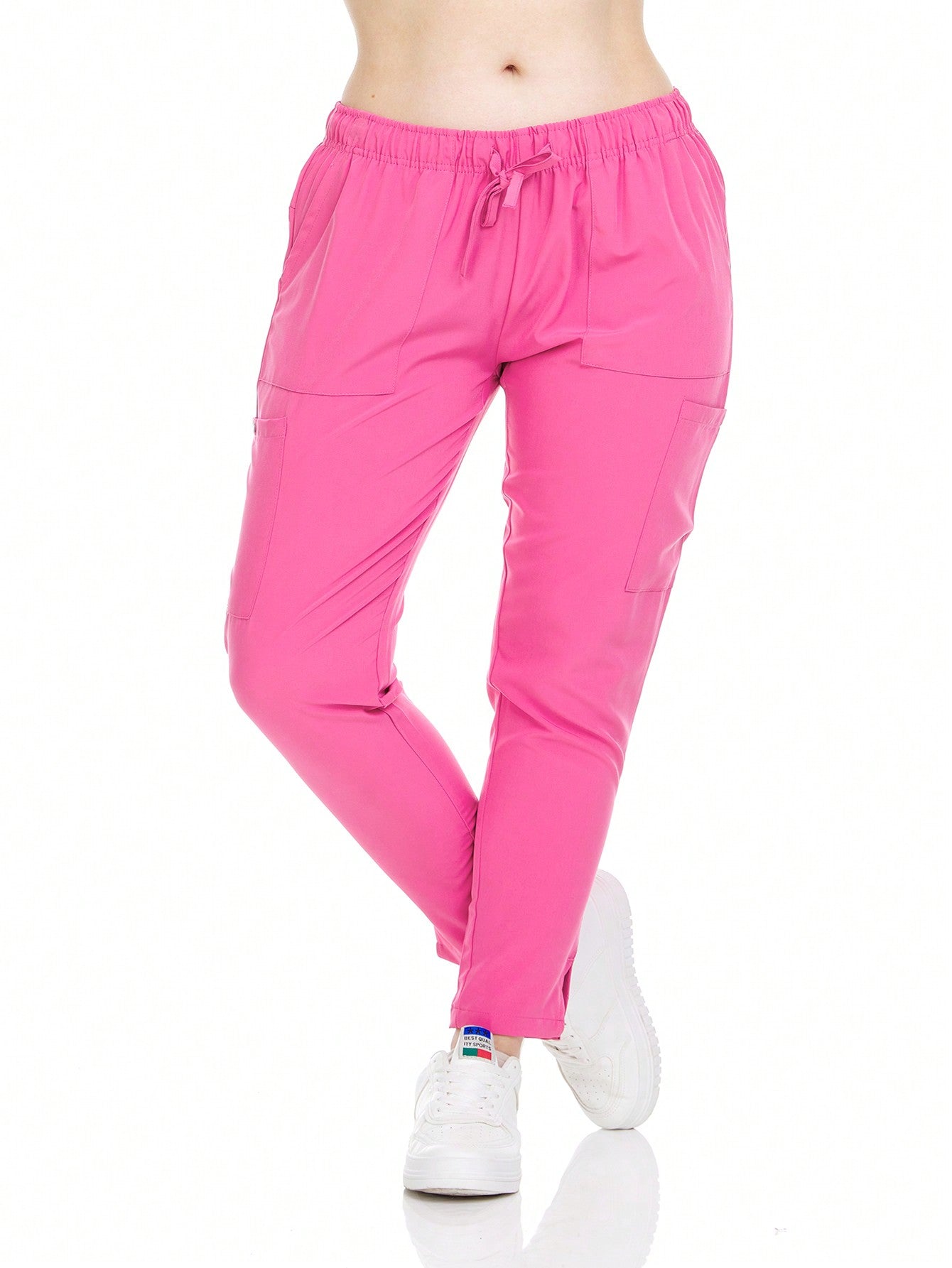 HEAL+WEAR Women’s Tapered Scrub Pants – 4-Way Stretch - Stretch Slim Fit Medical Uniform Bottoms with Pockets, Soft Lightweight Workwear for Nurses & Healthcare