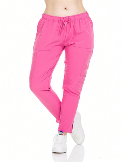 HEAL+WEAR Women’s Tapered Scrub Pants – 4-Way Stretch - Stretch Slim Fit Medical Uniform Bottoms with Pockets, Soft Lightweight Workwear for Nurses & Healthcare