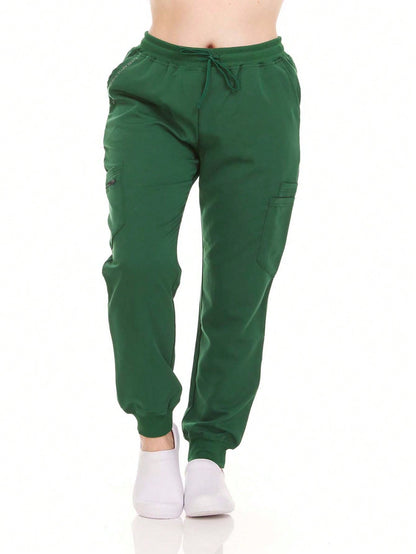 HEAL + WEAR Women's Jogger Scrub Pants With Cargo Pockets 4-Way Stretch Soft Stretch Drawstring Waist Stylish Fit Available