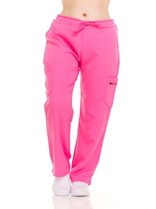 HEAL+WEAR Women's Straight-Leg Scrub Pants – 4-Way Stretch - Stretch Comfort Fit, 6-Pocket Utility Design, Professional Workwear, Multiple Colors