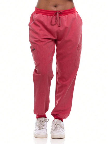 HEAL + WEAR Women's Jogger Scrub Pants With Cargo Pockets 4-Way Stretch Soft Stretch Drawstring Waist Stylish Fit Available