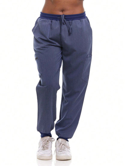 HEAL + WEAR Women's Jogger Scrub Pants With Cargo Pockets 4-Way Stretch Soft Stretch Drawstring Waist Stylish Fit Available