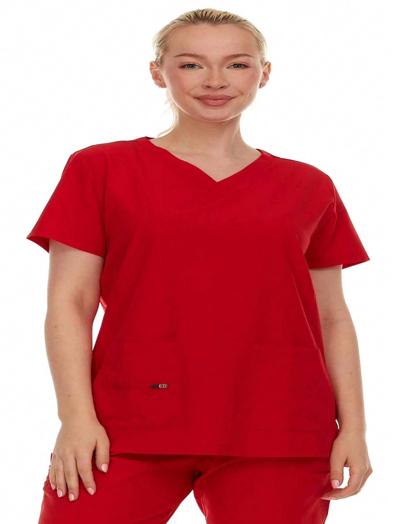 HEAL+WEAR Women's V-Neck Multi– Breathable & Stretchy Surgical Uniforms | Spa Doctor Nursing Clinical Suit | Healthcare & Beauty Salon Workwear | 4-Way Stretch