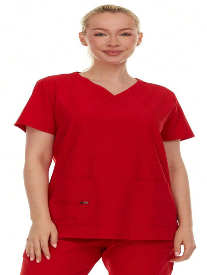 HEAL+WEAR Women's V-Neck Multi– Breathable & Stretchy Surgical Uniforms | Spa Doctor Nursing Clinical Suit | Healthcare & Beauty Salon Workwear | 4-Way Stretch