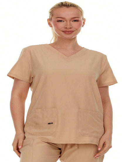 HEAL+WEAR Women's V-Neck Multi– Breathable & Stretchy Surgical Uniforms | Spa Doctor Nursing Clinical Suit | Healthcare & Beauty Salon Workwear | 4-Way Stretch