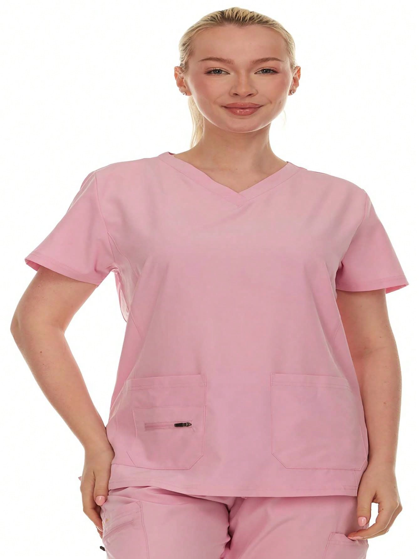 HEAL+WEAR Women's V-Neck Multi– Breathable & Stretchy Surgical Uniforms | Spa Doctor Nursing Clinical Suit | Healthcare & Beauty Salon Workwear | 4-Way Stretch