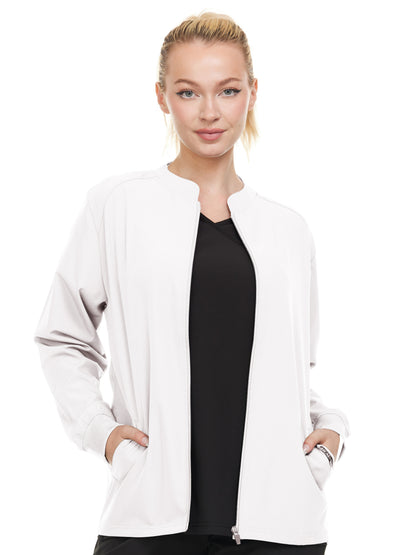 HEAL+WEAR Women's Warm Scrub Jacket with Zip Front and Multiple Pockets|4-Way Stretch Spandex|Comfort Fabric