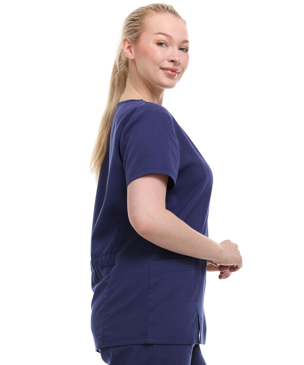 HEAL+WEAR Women's V-Neck Scrub Top – Tailored Fit, Stretch Fabric, Moisture-Wicking – Multiple Colors provied Womenswear Breathabl