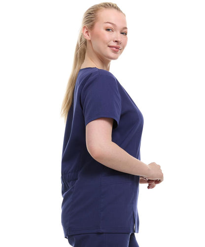 HEAL+WEAR Women's V-Neck Scrub Top – Tailored Fit, Stretch Fabric, Moisture-Wicking – Multiple Colors provied Womenswear Breathabl