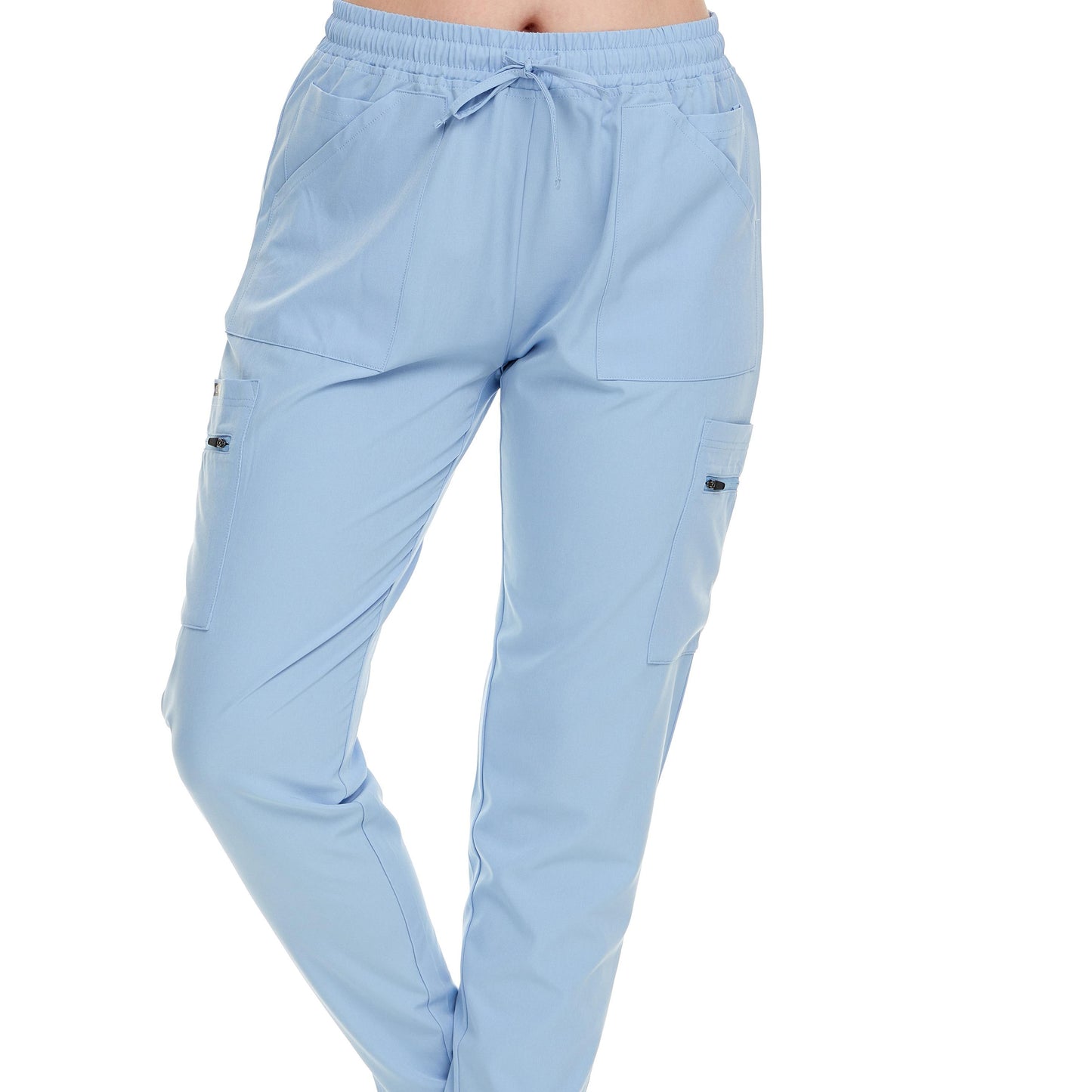 HEAL+WEAR Women’s Slim Fit Scrub Pants – Vibrant Colors, Drawstring Waist, Zipper Pockets, 4-Way Stretch, Wrinkle-Resistant Medical Workwear for Nurses & Healthcare Staff