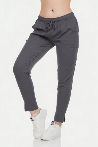 HEAL+WEAR Women’s Tapered Scrub Pants – 4-Way Stretch - Stretch Slim Fit Medical Uniform Bottoms with Pockets, Soft Lightweight Workwear for Nurses & Healthcare