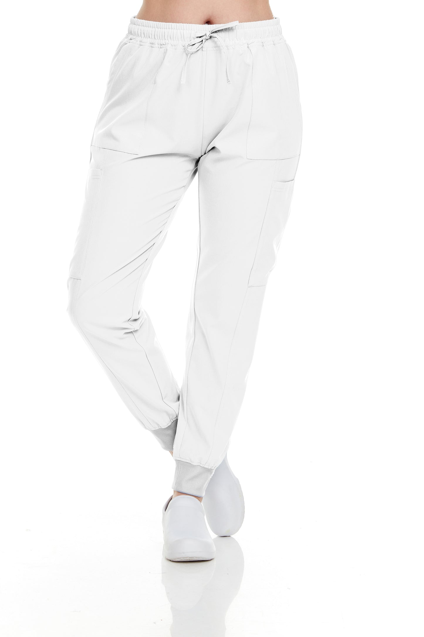 HEAL+WEAR Women’s Cargo Scrub Jogger Pants  – 4-Way Stretch, Elastic Waist, 6 Pockets, Wrinkle-Resistant