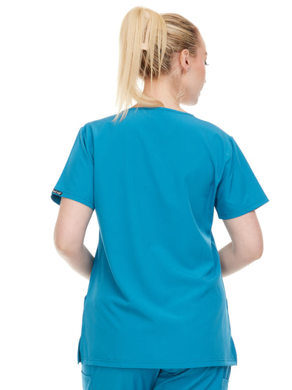HEAL+WEAR Women’s V-Neck Multi-Pocket Scrub Top | Stretch Comfort Fabric | 4-Way Stretch | Surgical Uniforms | Nurse Beauty Salon Workwear | Clinical Scrubs | Spa Doctor Nursing Clinical Suit