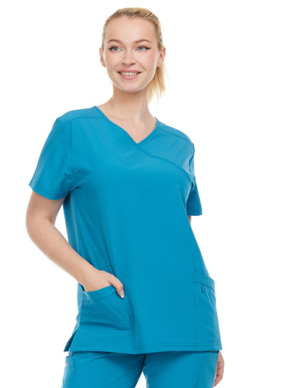 HEAL+WEAR Women’s V-Neck Multi-Pocket Scrub Top | Stretch Comfort Fabric | 4-Way Stretch | Surgical Uniforms | Nurse Beauty Salon Workwear | Clinical Scrubs | Spa Doctor Nursing Clinical Suit