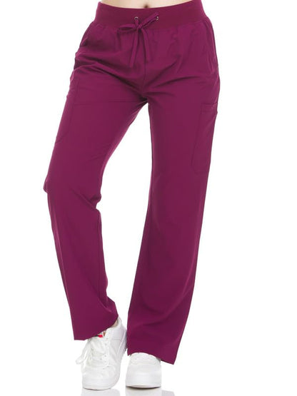 HEAL+WEAR Women's Straight-Leg Scrub Pants with Drawstring Waistband 4-Way Stretch Multi-Pocket Medical Workwear