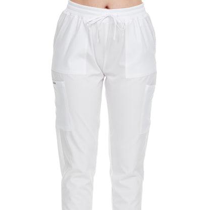 HEAL+WEAR Women's Jogger Scrub Pants - Stretch Waistband Medical Uniform Bottoms with 6 Handy Pockets for Nursing, Spa & Clinical Workwear