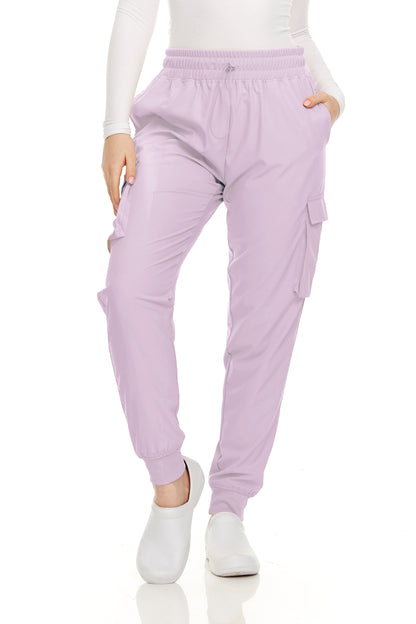 HEAL+WEAR Women’s Cargo Scrub Jogger Pants – 4-Way Stretch, Elastic Waist, Multiple Utility Pockets, Wrinkle-Resistant