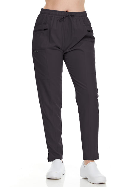 HEAL+WEAR Women’s Medical Scrub Pants – Slim Fit Straight-Leg Design with Multiple Functional Zipper Pockets, Drawstring Waist, 4-Way Stretch, Wrinkle-Resistant – Ideal for Work & Healthcare Uniforms