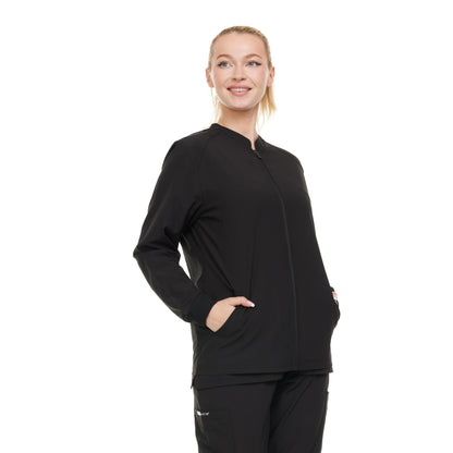 HEAL+WEAR Women's Warm Scrub Jacket with Zip Front and Multiple Pockets|4-Way Stretch Spandex|Comfort Fabric