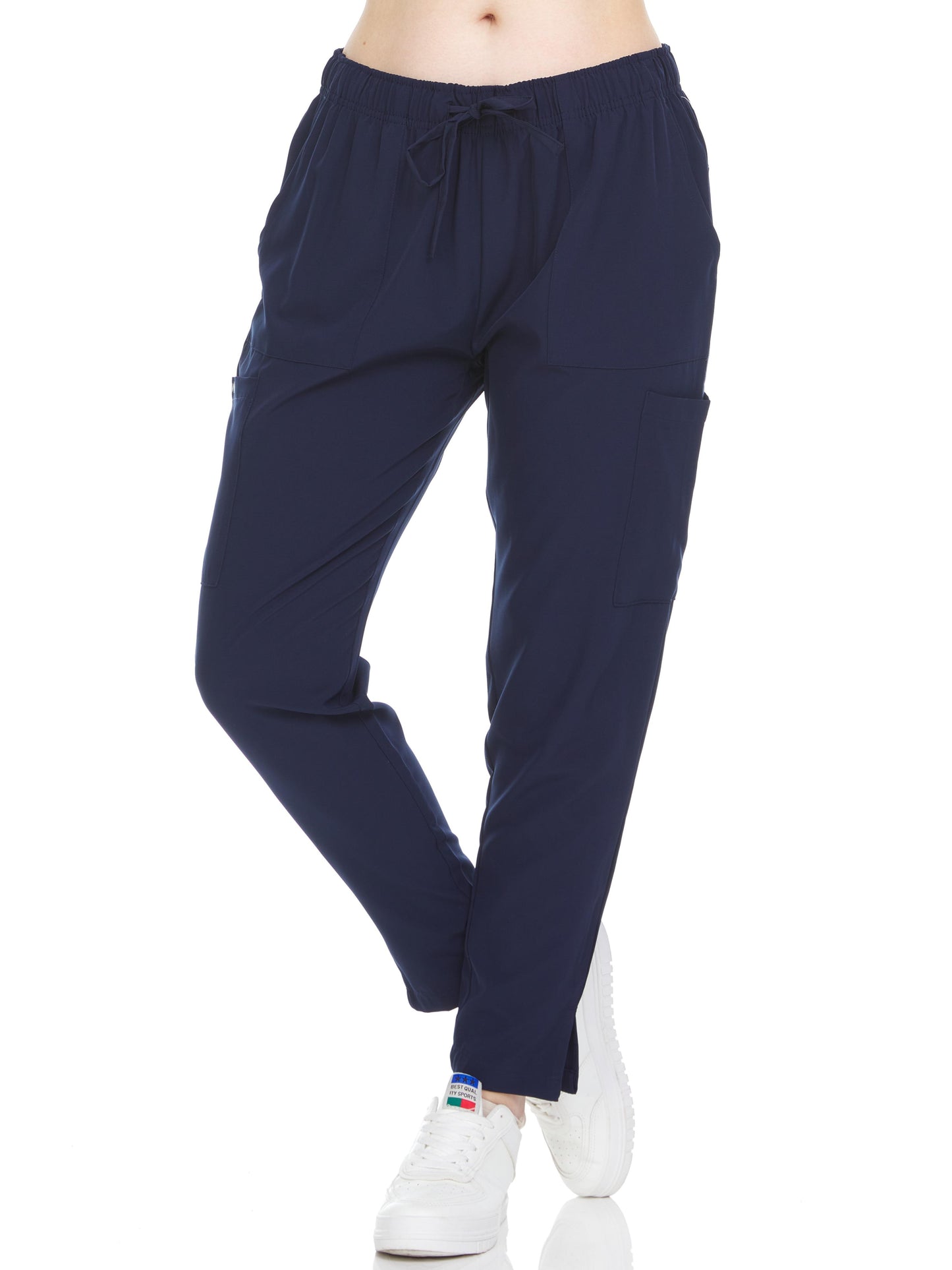 HEAL+WEAR Women’s Tapered Scrub Pants – 4-Way Stretch - Stretch Slim Fit Medical Uniform Bottoms with Pockets, Soft Lightweight Workwear for Nurses & Healthcare
