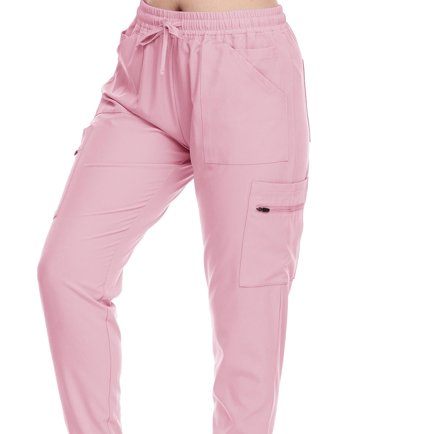 HEAL+WEAR Women’s Slim Fit Scrub Pants – Vibrant Colors, Drawstring Waist, Zipper Pockets, 4-Way Stretch, Wrinkle-Resistant Medical Workwear for Nurses & Healthcare Staff