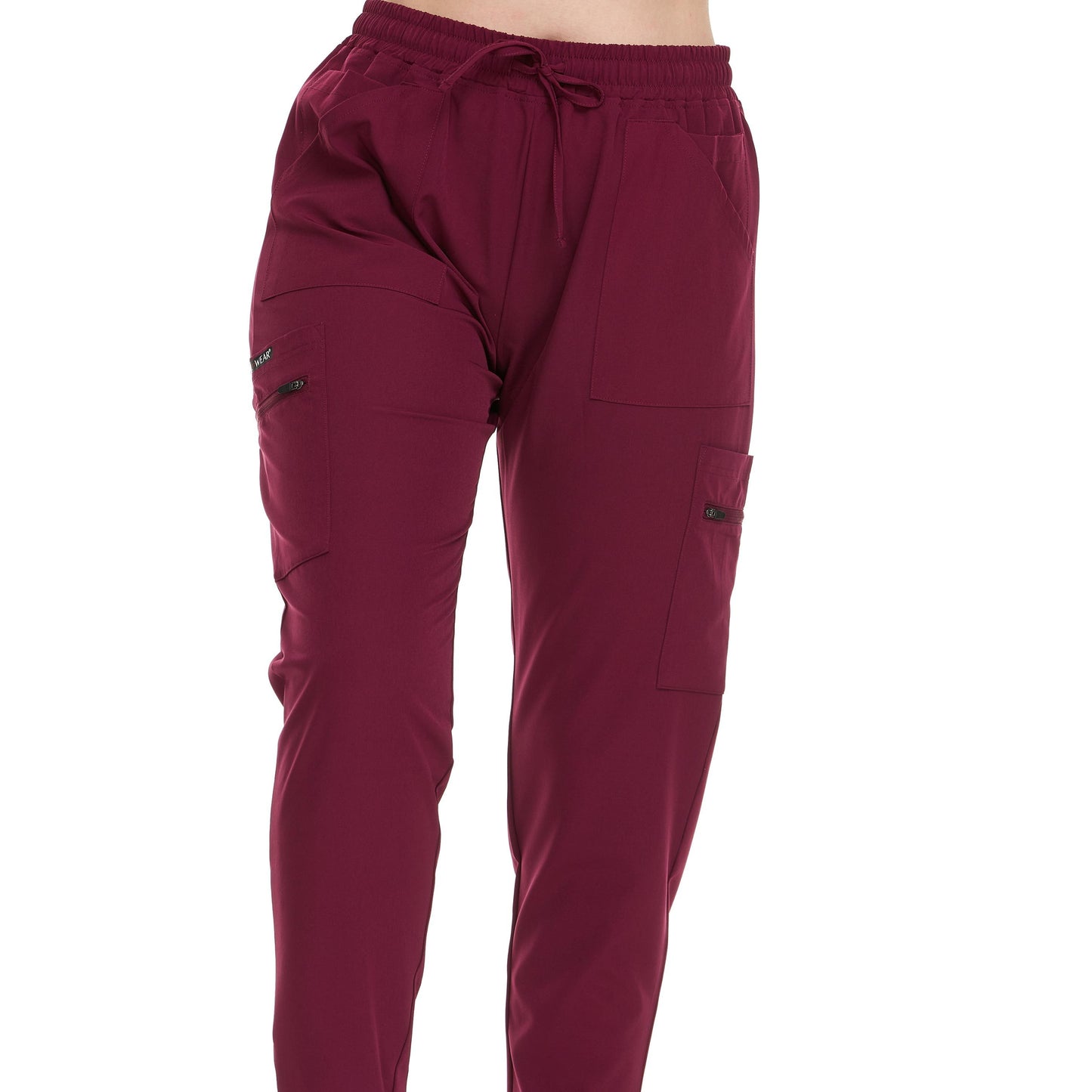 HEAL+WEAR Women’s Slim Fit Scrub Pants – Vibrant Colors, Drawstring Waist, Zipper Pockets, 4-Way Stretch, Wrinkle-Resistant Medical Workwear for Nurses & Healthcare Staff