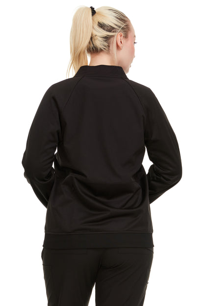 HEAL+WEAR Women’s Zip-Up Scrub Jacket – Stretchy Clinical Workwear with Ribbed Trim | 4-Way Stretch | Nurse Beauty Salon Uniform | Surgical Spa Doctor Nursing Suit