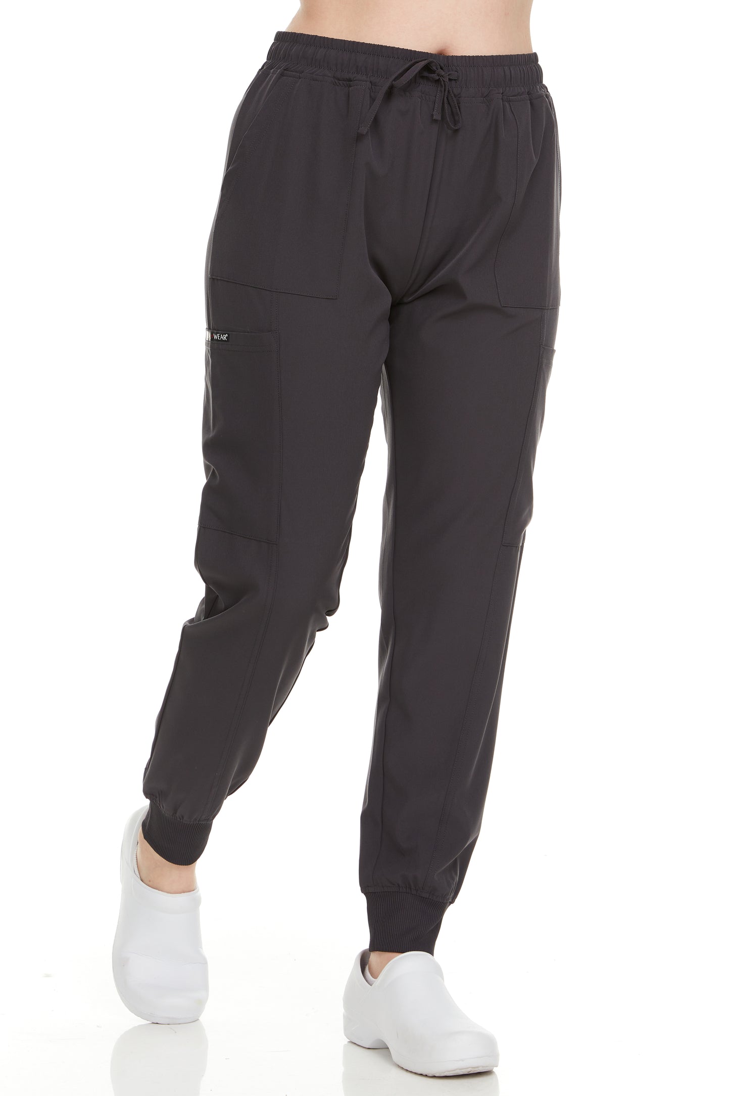 HEAL+WEAR Women’s Cargo Scrub Jogger Pants  – 4-Way Stretch, Elastic Waist, 6 Pockets, Wrinkle-Resistant