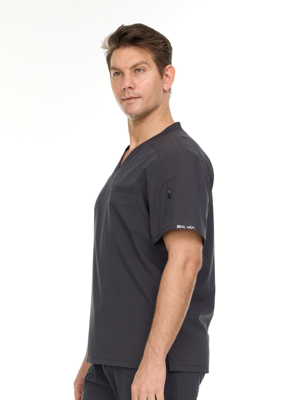 Heal+Wear Men's Scrubs - Durable Multi-Pocket Design, V-Neck, Easy-Care Fabric, Designed for Every Shift, Anti-Wrinkle Scrubs for Men