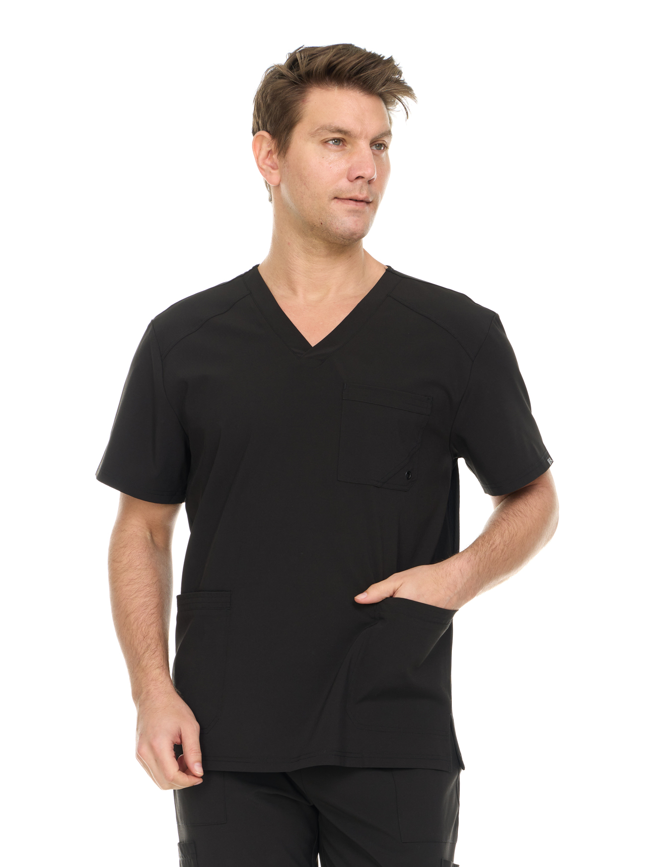 HEAL+WEAR Men's V-neck Scrub Top- Soft&Breathable | Multi-Pocket  Machine Washable Nurse Workwear