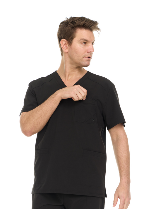 HEAL+WEAR Men's V-neck Scrub Top- Soft&Breathable | Multi-Pocket  Machine Washable Nurse Workwear