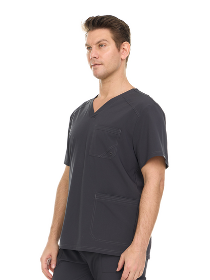 HEAL+WEAR Men's V-neck Scrub Top- Soft&Breathable | Multi-Pocket  Machine Washable Nurse Workwear