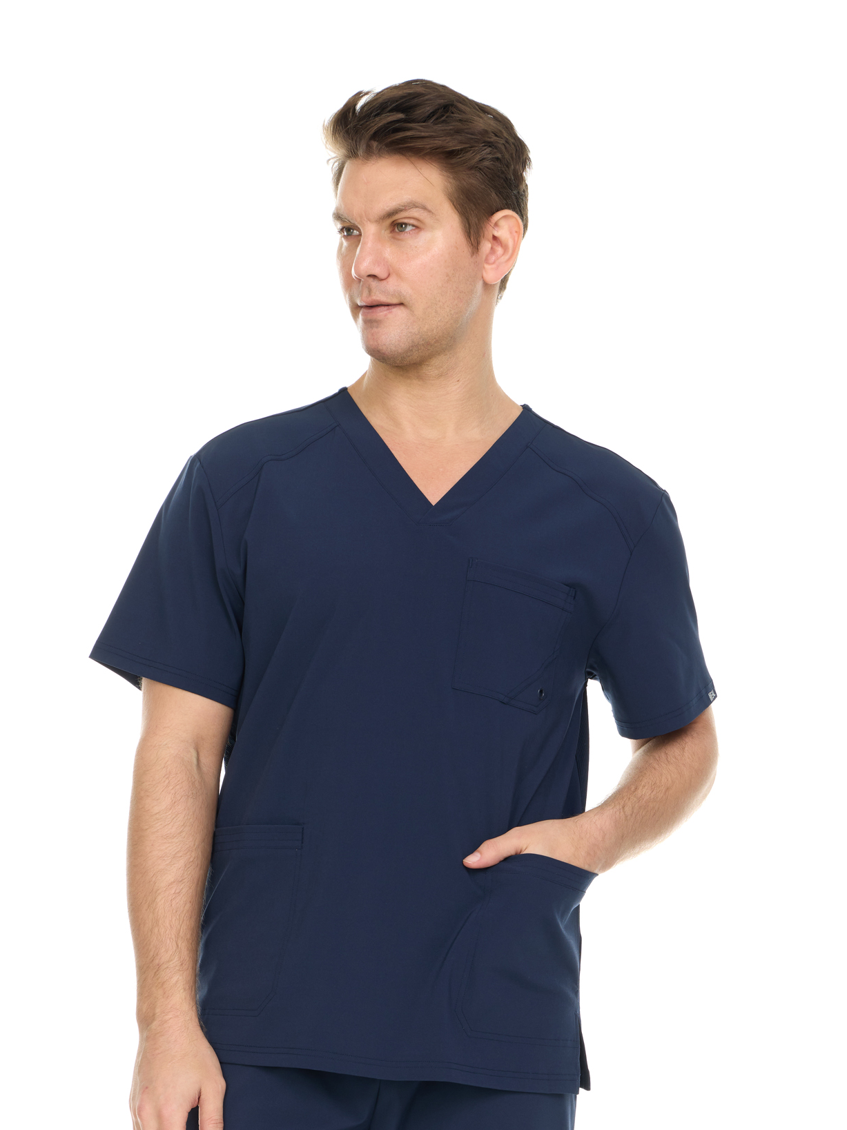 HEAL+WEAR Men's V-neck Scrub Top- Soft&Breathable | Multi-Pocket  Machine Washable Nurse Workwear