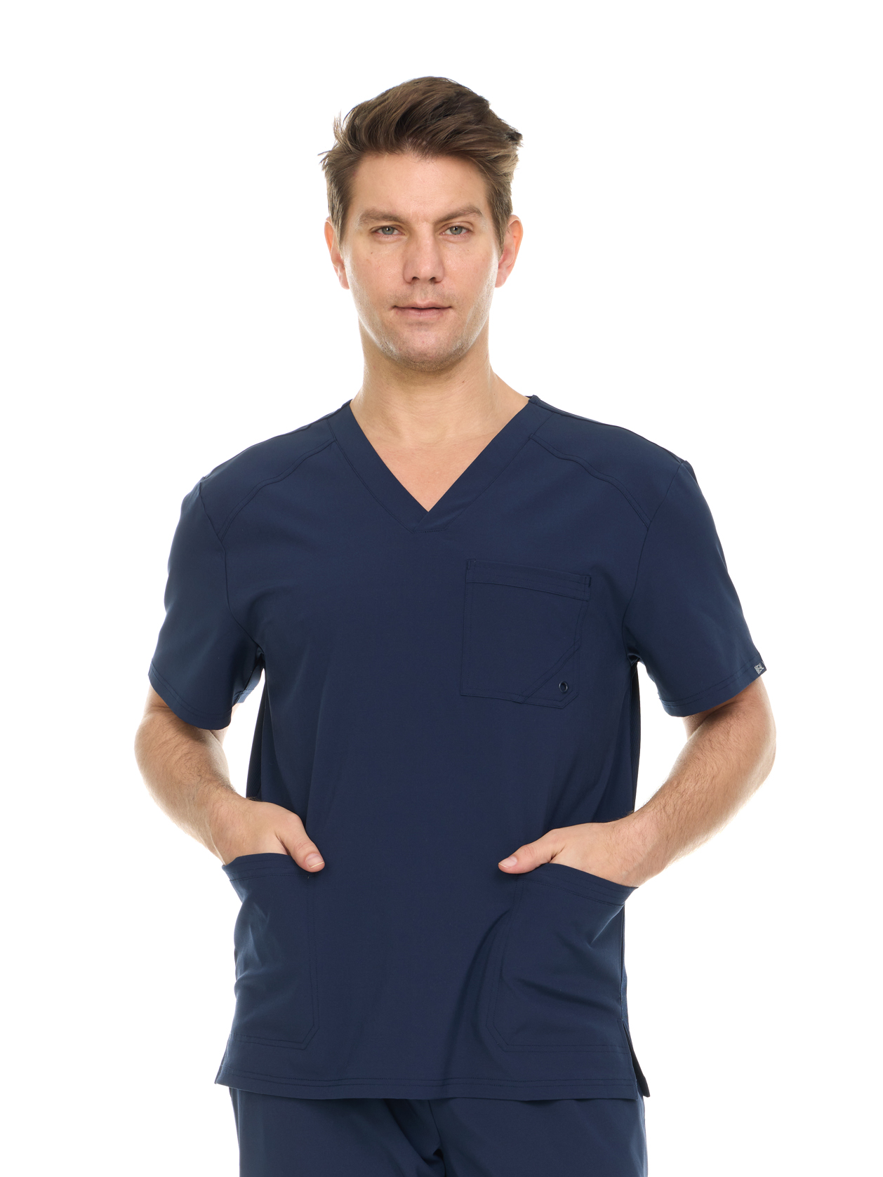 HEAL+WEAR Men's V-neck Scrub Top- Soft&Breathable | Multi-Pocket  Machine Washable Nurse Workwear