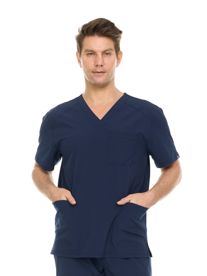 HEAL+WEAR Men's V-neck Scrub Top- Soft&Breathable | Multi-Pocket  Machine Washable Nurse Workwear