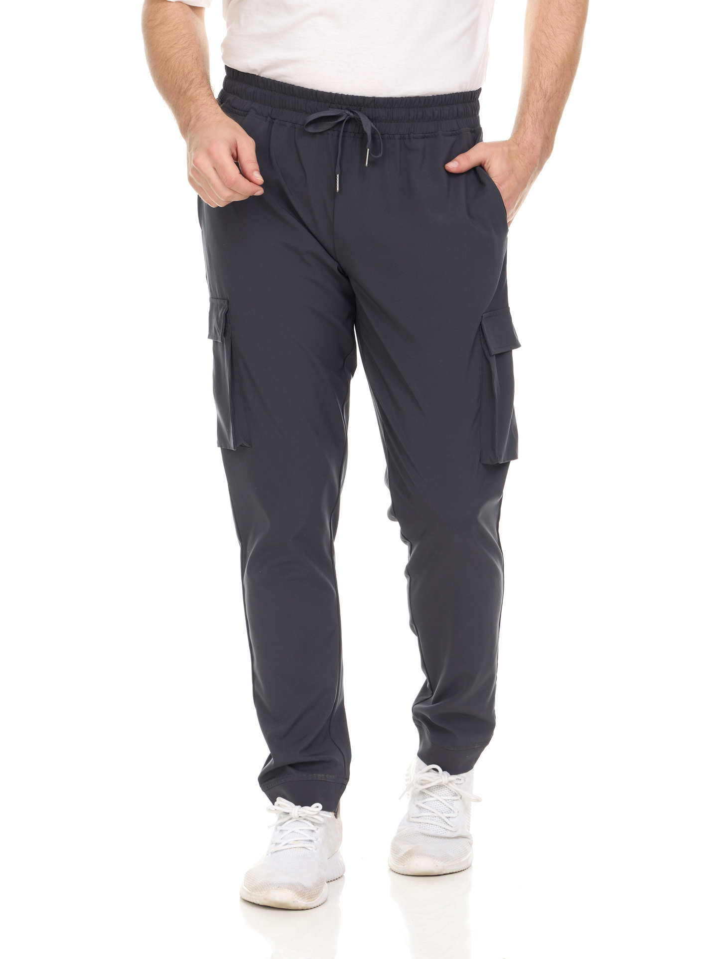 HEAL+WEAR Men's Clinical Multi-Pocket Jogger Scrub Pants - 4-Way Stretch, Drawstring Waist, Cargo Design, Machine Washable, 94% Polyester 6% Spandex