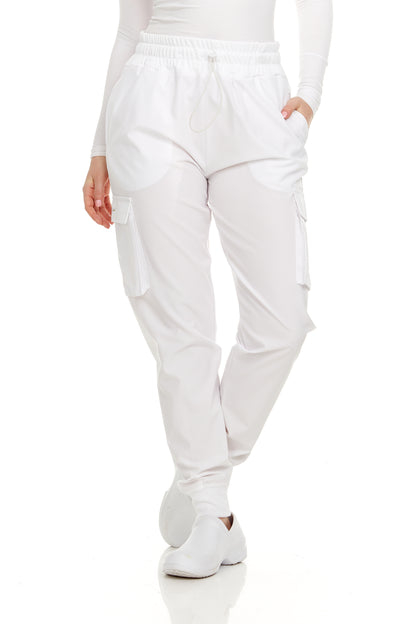 HEAL+WEAR Women’s Cargo Scrub Jogger Pants – 4-Way Stretch, Elastic Waist, Multiple Utility Pockets, Wrinkle-Resistant