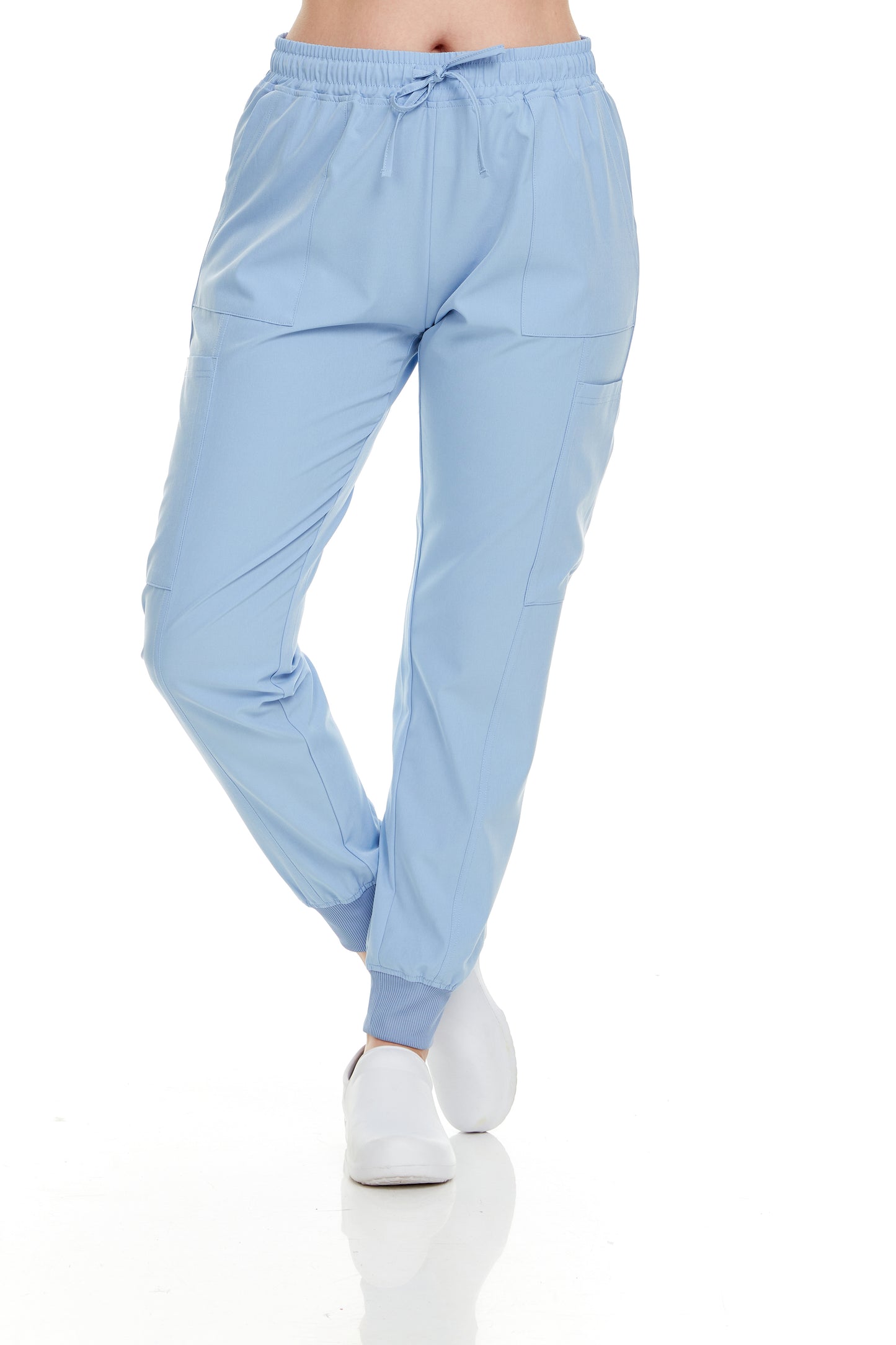 HEAL+WEAR Women’s Cargo Scrub Jogger Pants  – 4-Way Stretch, Elastic Waist, 6 Pockets, Wrinkle-Resistant