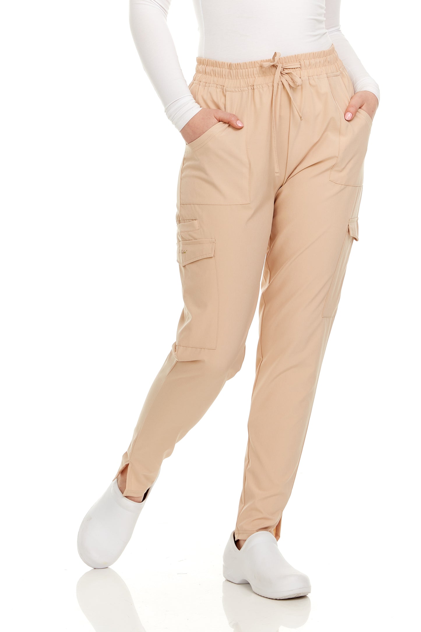 HEAL+WEAR Women’s Stretch Scrub Pants – Tapered Fit Medical Joggers with Pockets, Wrinkle-Free & Quick-Dry – Multiple Colors -4-Way Stretch
