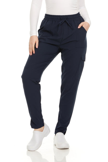 HEAL+WEAR Women’s Stretch Scrub Pants – Tapered Fit Medical Joggers with Pockets, Wrinkle-Free & Quick-Dry – Multiple Colors -4-Way Stretch