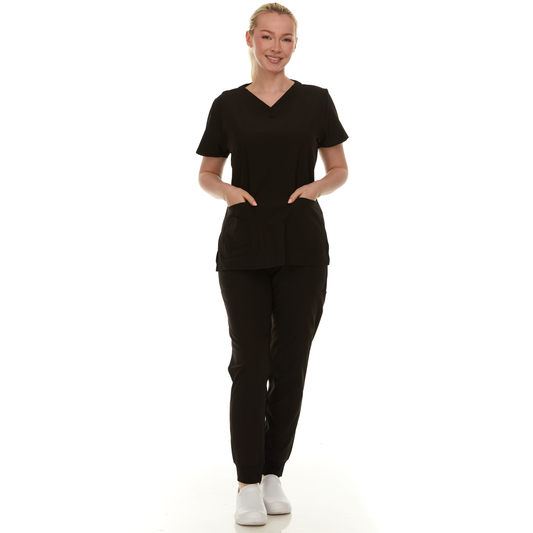 HEAL+WEAR Women’s Scrub Set – 4-Way Stretch - Stretch V-Neck Top & Straight-Leg Pants, Soft, Breathable & Stylish Design for Healthcare Professionals
